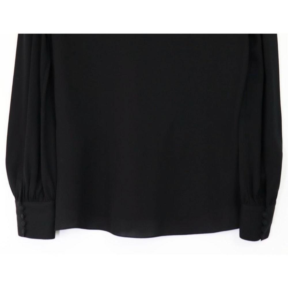 Theory Neck Band Blouse in Black Silk, Size Small - Picture 11 of 14